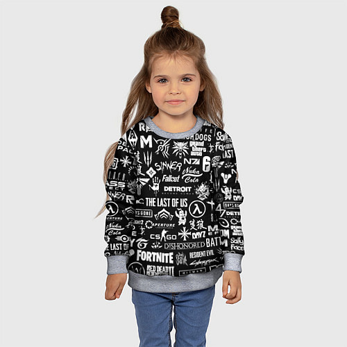 Детский свитшот Истинный геймер / 3D-Меланж – фото 4