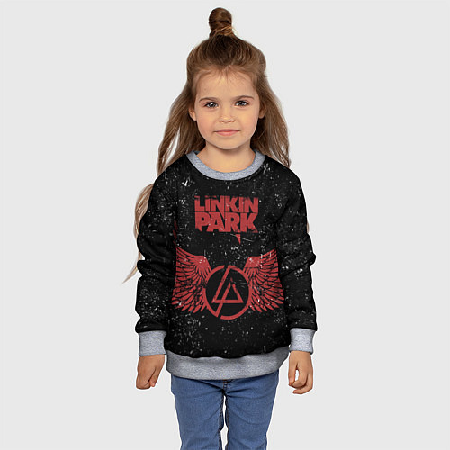 Детский свитшот Linkin Park: Red Airs / 3D-Меланж – фото 4