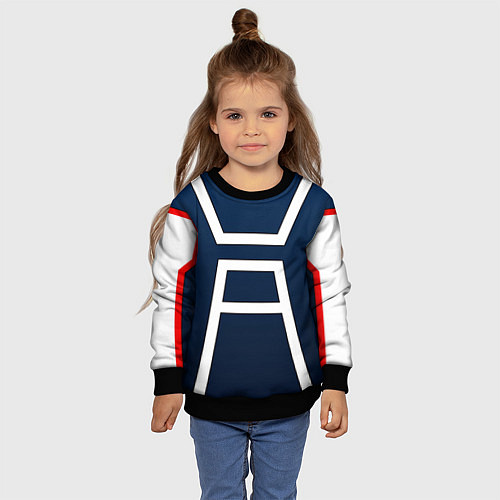 Детский свитшот Моя геройская академия -КОСТЮМ / 3D-Черный – фото 4