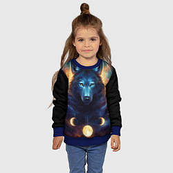 Свитшот детский Волк затмения, цвет: 3D-синий — фото 2