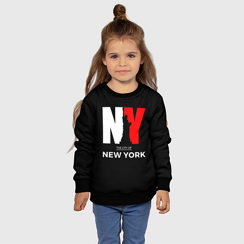 Детский свитшот New York City / 3D-Черный – фото 4