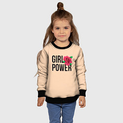 Свитшот детский Girl Power, цвет: 3D-черный — фото 2