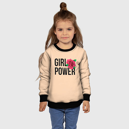 Детский свитшот Girl Power / 3D-Черный – фото 4