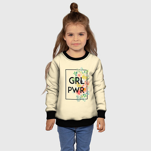 Детский свитшот GRL PWR / 3D-Черный – фото 4