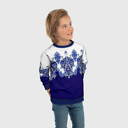 Свитшот детский Растительный орнамент, цвет: 3D-синий — фото 2
