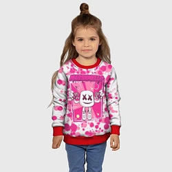 Свитшот детский Marshmello: Pink Fashion, цвет: 3D-красный — фото 2