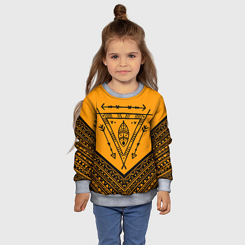 Детский свитшот Native American: Yellow Style / 3D-Меланж – фото 4