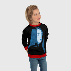 Свитшот детский Billie Eilish: Blue Style, цвет: 3D-красный — фото 2