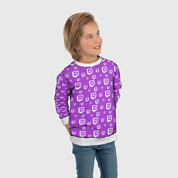 Свитшот детский Twitch: Violet Pattern, цвет: 3D-белый — фото 2
