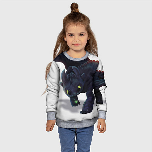Детский свитшот Как приручить дракона / 3D-Меланж – фото 4