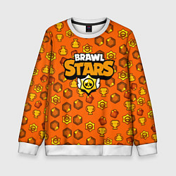 Свитшот детский Brawl Stars: Orange Team, цвет: 3D-белый