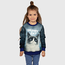 Свитшот детский Grumpy Cat, цвет: 3D-синий — фото 2