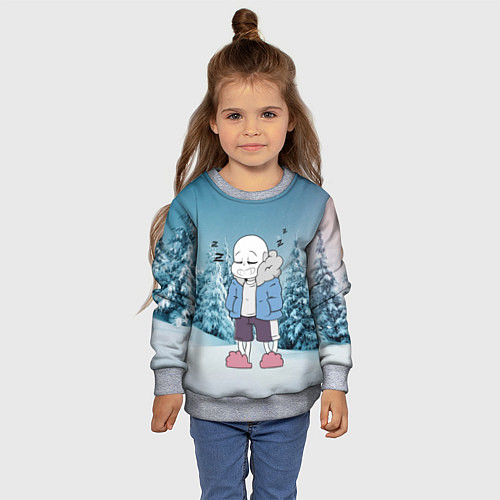 Детский свитшот Sans Winter / 3D-Меланж – фото 4