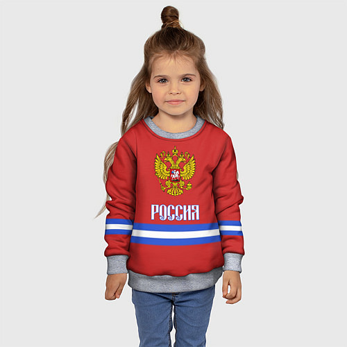Детский свитшот Хоккей: Россия / 3D-Меланж – фото 4