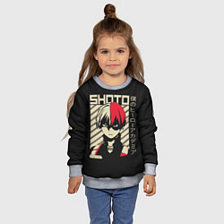Свитшот детский My Hero Academia красные волосы, цвет: 3D-меланж — фото 2