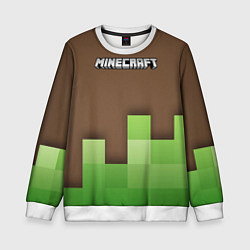 Свитшот детский Minecraft - Логотип, цвет: 3D-белый
