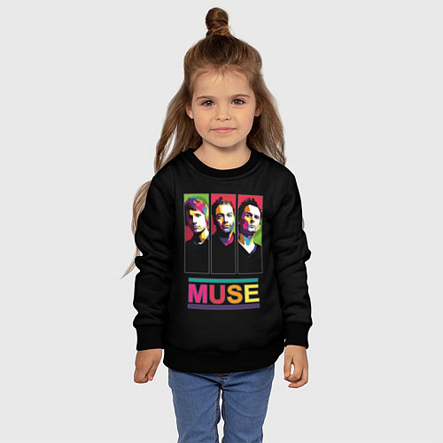 Детский свитшот Muse pop-art / 3D-Черный – фото 4