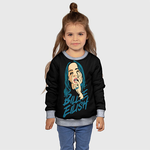 Детский свитшот Billie Eilish / 3D-Меланж – фото 4