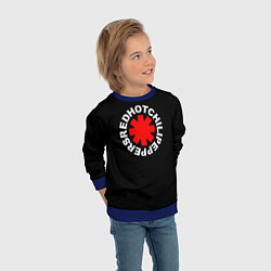 Свитшот детский Red Hot chili peppers logo on black, цвет: 3D-синий — фото 2