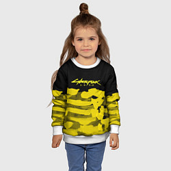 Свитшот детский Cyberpunk 2077: Black & Yellow, цвет: 3D-белый — фото 2