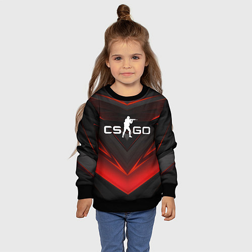 Детский свитшот CS GO logo / 3D-Черный – фото 4