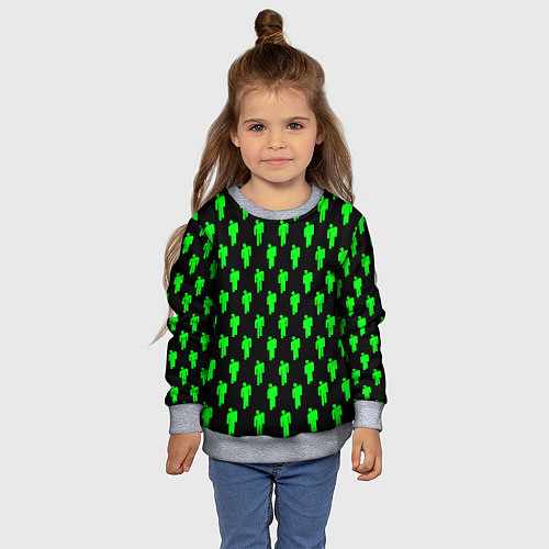Детский свитшот Billie Eilish: Acid Pattern / 3D-Меланж – фото 4