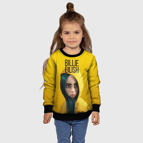 Детский свитшот BILLIE EILISH: Yellow Girl / 3D-Черный – фото 4