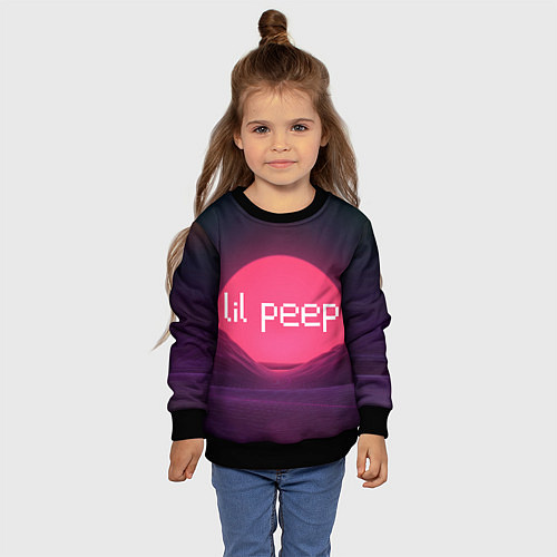 Детский свитшот Lil peepLogo / 3D-Черный – фото 4