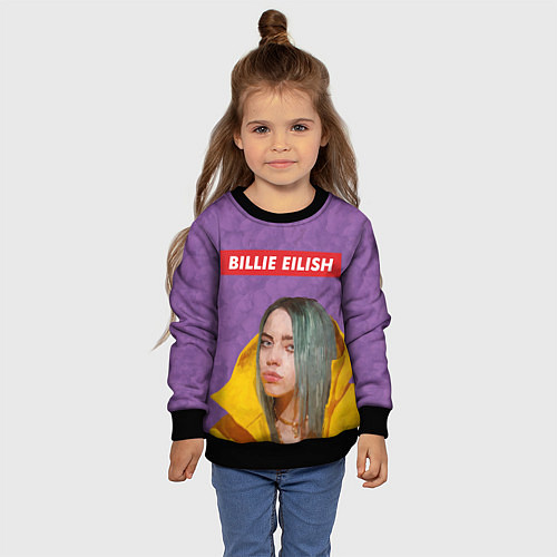 Детский свитшот Billie Eilish / 3D-Черный – фото 4