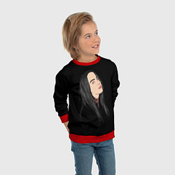 Свитшот детский Billie Eilish: Black Style, цвет: 3D-красный — фото 2