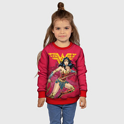 Свитшот детский Wonder Woman, цвет: 3D-красный — фото 2