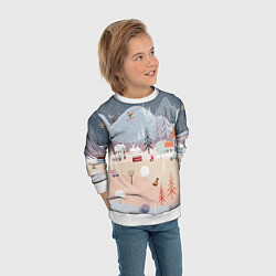 Свитшот детский Новогодние каникулы, цвет: 3D-белый — фото 2