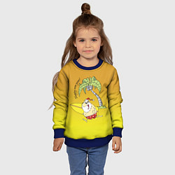 Свитшот детский Happy New Year - Santa on the beach, цвет: 3D-синий — фото 2