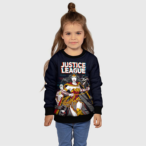 Детский свитшот Justice League / 3D-Черный – фото 4