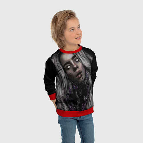 Детский свитшот BILLIE EILISH / 3D-Красный – фото 3