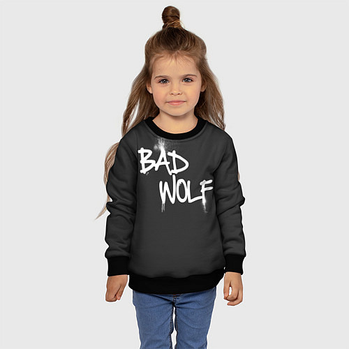Детский свитшот Bad Wolf / 3D-Черный – фото 4