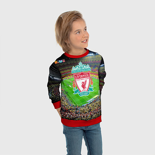 Детский свитшот FC Liverpool / 3D-Красный – фото 3