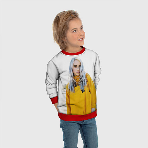 Детский свитшот BILLIE EILISH / 3D-Красный – фото 3