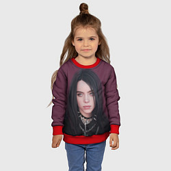 Свитшот детский BILLIE EILISH, цвет: 3D-красный — фото 2