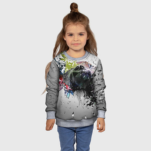 Детский свитшот Бурый медведь / 3D-Меланж – фото 4