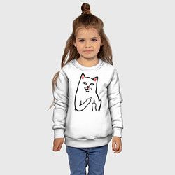 Свитшот детский Meme Cat, цвет: 3D-белый — фото 2