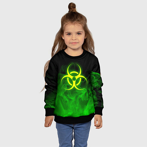 Детский свитшот BIOHAZARD / 3D-Черный – фото 4