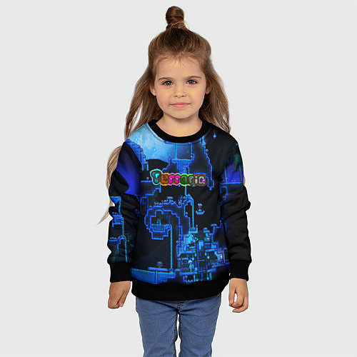 Детский свитшот Terraria / 3D-Черный – фото 4