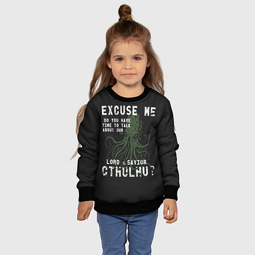 Детский свитшот Cthulhu / 3D-Черный – фото 4