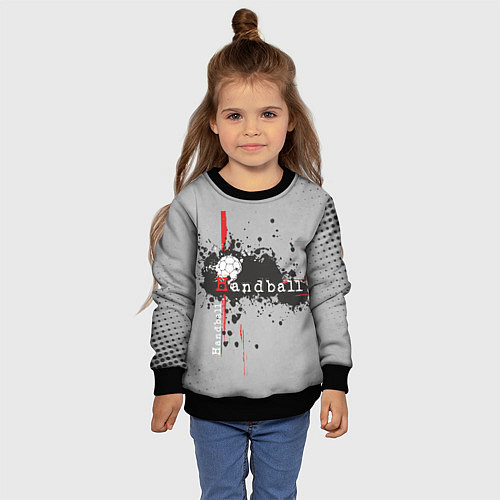 Детский свитшот Handball / 3D-Черный – фото 4