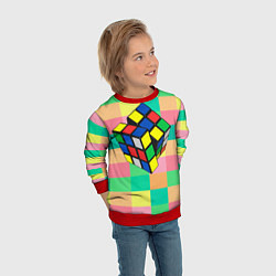 Свитшот детский Кубик Рубика, цвет: 3D-красный — фото 2