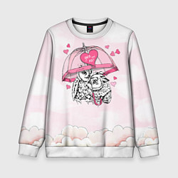 Свитшот детский Влюбленные совушки, цвет: 3D-белый