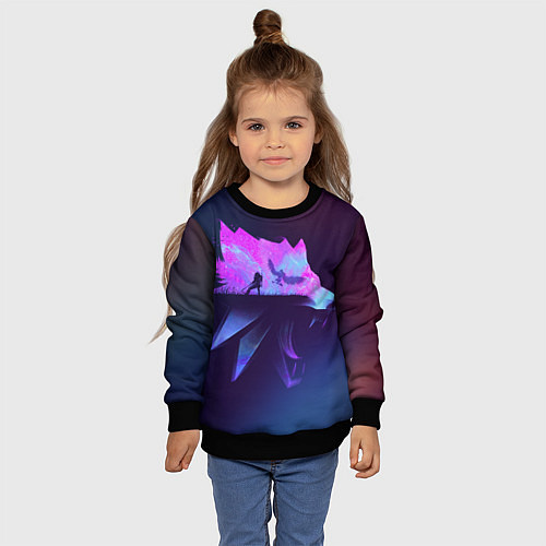 Детский свитшот The Witcher / 3D-Черный – фото 4