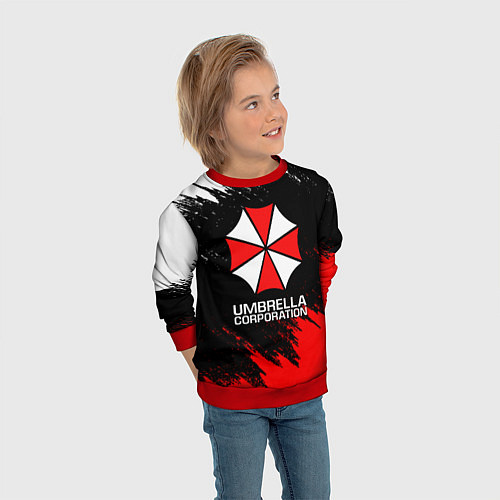 Детский свитшот UMBRELLA CORP / 3D-Красный – фото 3