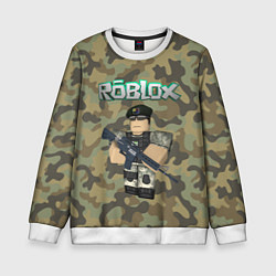 Свитшот детский Roblox 23 February Camouflage, цвет: 3D-белый